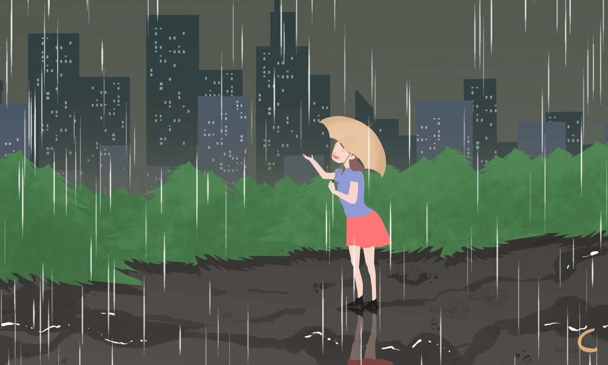 下雨文案句子温柔干净